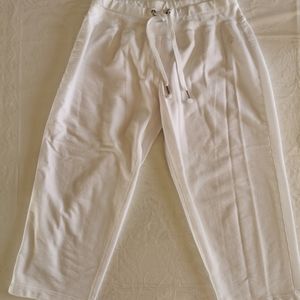 Sportek White Cropped Sweatpants Size Medium